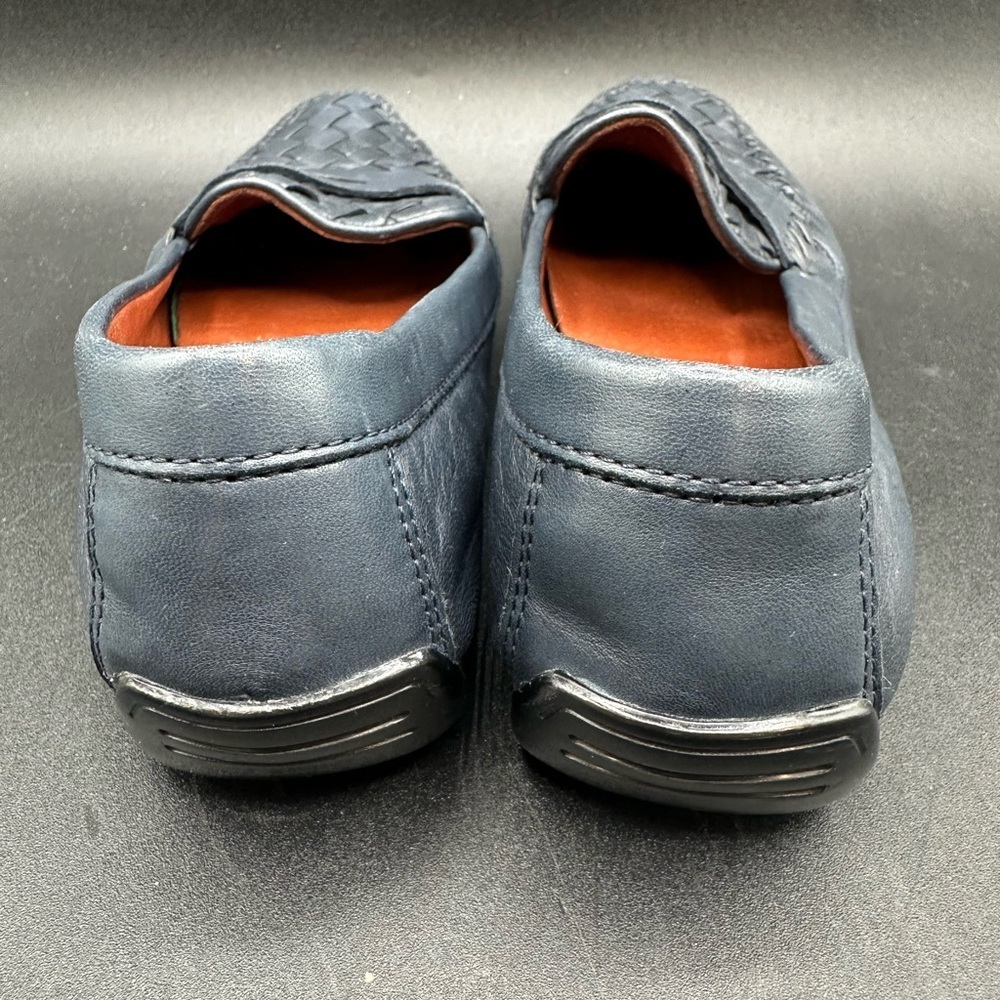 Robert Zur Shoes Women 6.5 AAAA Woven Glove Leather Petra Driving Loafer Navy - Picture 4 of 7